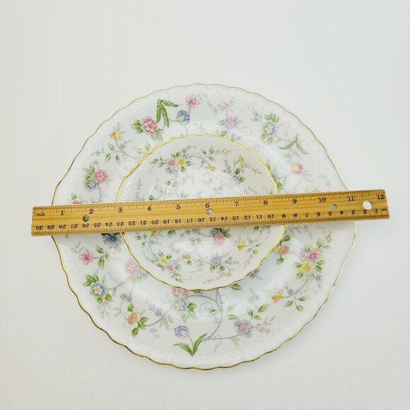 Andrea By Sadek Corona Floral Dessert Serving Set, Chip & Dip Set, Japan c.1996 - Picture 8 of 8